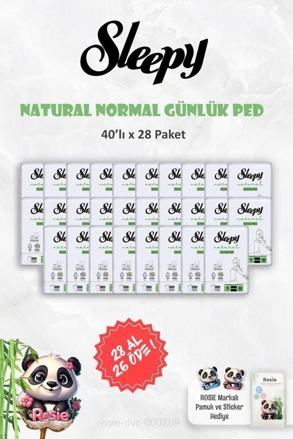 28 AL 26 ÖDE Sleepy Natural Ultra Hassas Günlük Ped Normal 40 Adet ve ROSIE - Image 1