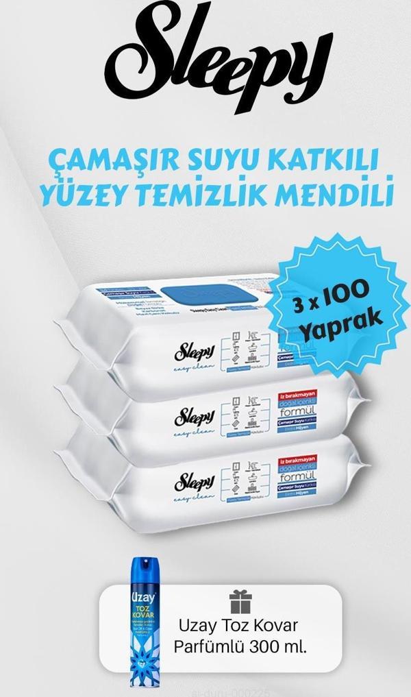 300 Adet Çamaşır Suyu Katkılı Temizlik Havlusu Toz Kovar Hediyeli - Image 1