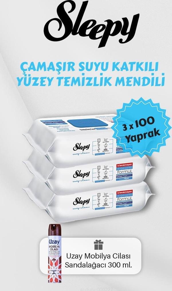 300 Adet Çamaşır Suyu Katkılı Temizlik Havlusu, Mobilya Cilası Hediyeli - Image 1