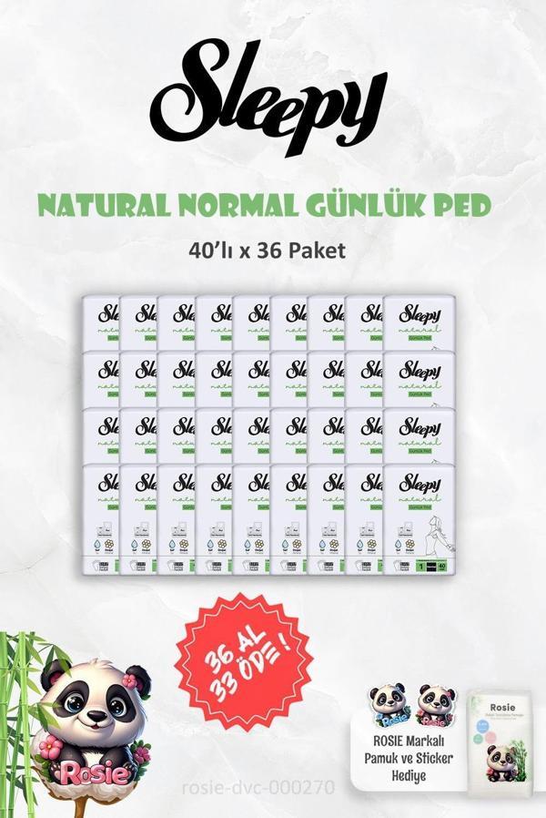 36 AL 33 ÖDE Sleepy Natural Ultra Hassas Günlük Ped Normal 40 Adet ve ROSIE - Image 1