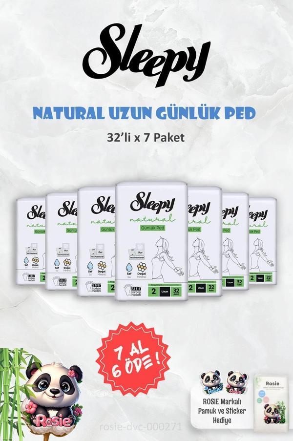 7 AL 6 ÖDE Sleepy Natural Ultra Hassas Günlük Ped Uzun 32 Adet ve ROSIE - Image 1