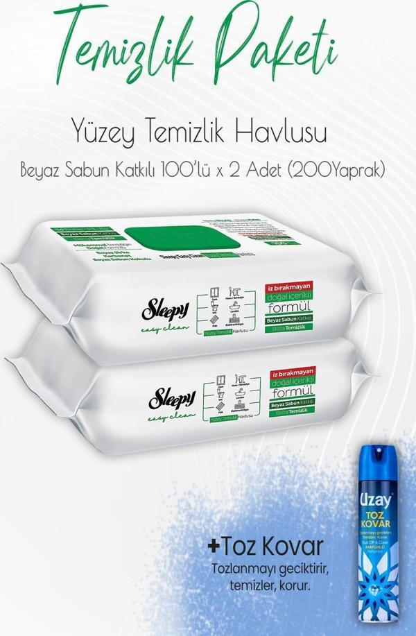 Düvenci Temizlik Paketi 4 (Beyaz Sabun Temizlik Havlusu 200 Yaprak ve Toz Kovar) - Image 1