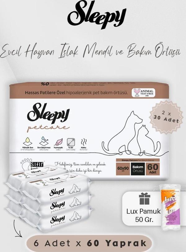 Evcil Hayvan Mendili 360 Adet ve 60'lı Bakım Örtüsü - Image 1