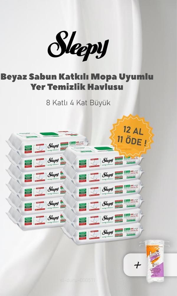 Sleepy 12 AL 11 Öde, Beyaz Sabunlu  Mopa Uyumlu 4XL ve Pamuk - Image 1