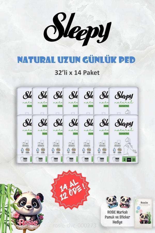 Sleepy Natural Ultra Hassas Günlük Ped Uzun 32 Adet ve ROSIE - Image 1
