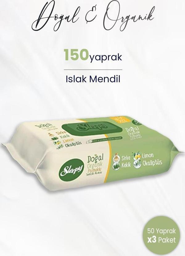 Sleepy Doğal & Organik Islak Mendil 50 Adet x 3 (150 yaprak) - Image 1