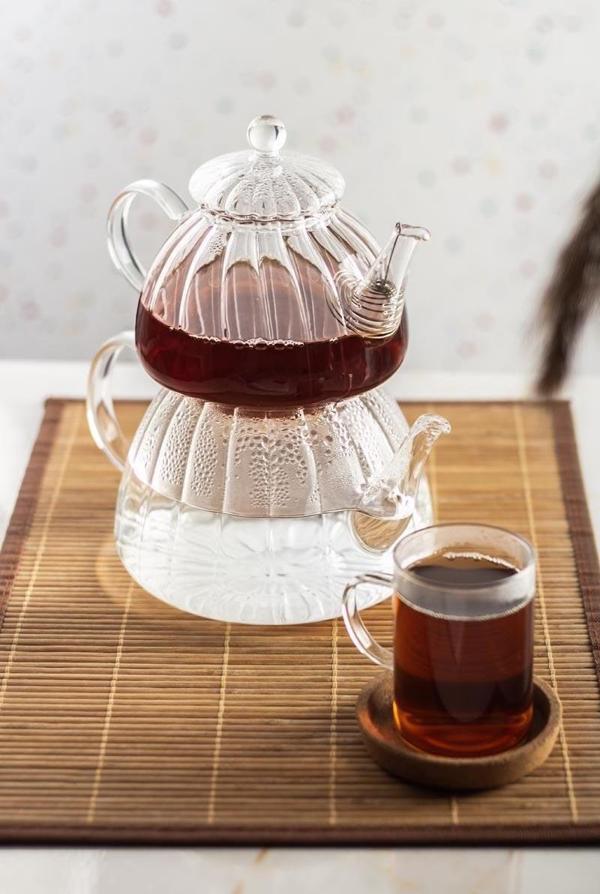Ginata Isaya Dayanıklı Borosilikat Cam Çaydanlık 750 / 1300 ML - Image 1