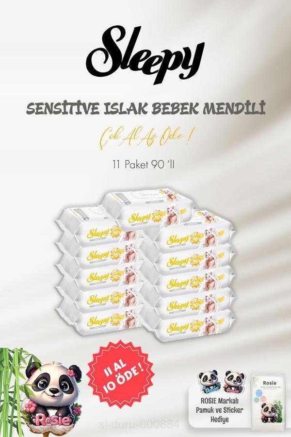 Sleepy Sensitive Islak Mendil 90'lı 11 AL 10 ÖDE ve ROSIE Pamuk 60'lı - Image 1