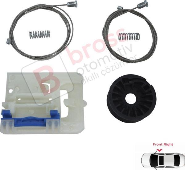 Ford Transit Custom Tourneo MK1 V362 F3 FY FZ 2012-2023 İçin Elektrikli Ön Sağ Cam Kriko Tamir Seti - Image 1