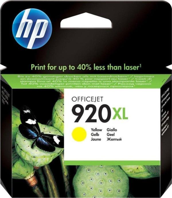 HP 920XL CD974A Yüksek Kapasite Sarı Orjinal Kartuşu , Officejet 6000 / 6500 / 6500A / 7000 / 750 - Image 1