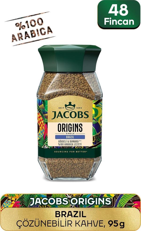 Jacobs Origin Brazil Granül Kahve Cam Kavanoz 95 GR - Image 1