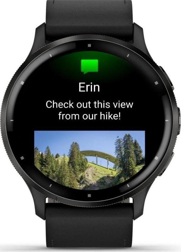 Garmin Venu 3 Siyah Deri Kayışlı - Image 1