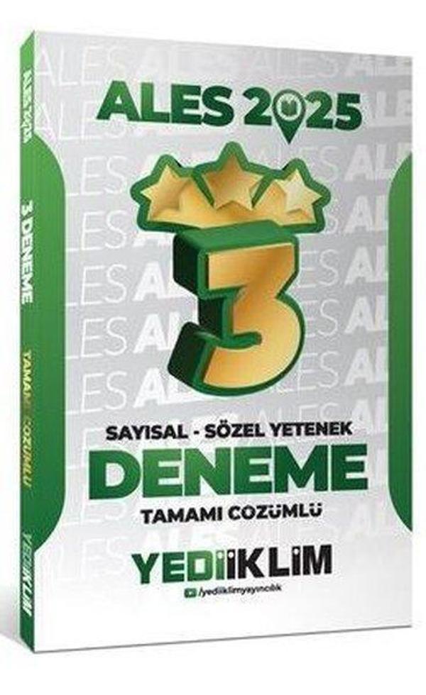 2025 ALES Sayısal Sözel Yetenek Tamamı Çözümlü 3 Yıldız Deneme - Yediiklim Yayınları - Image 1