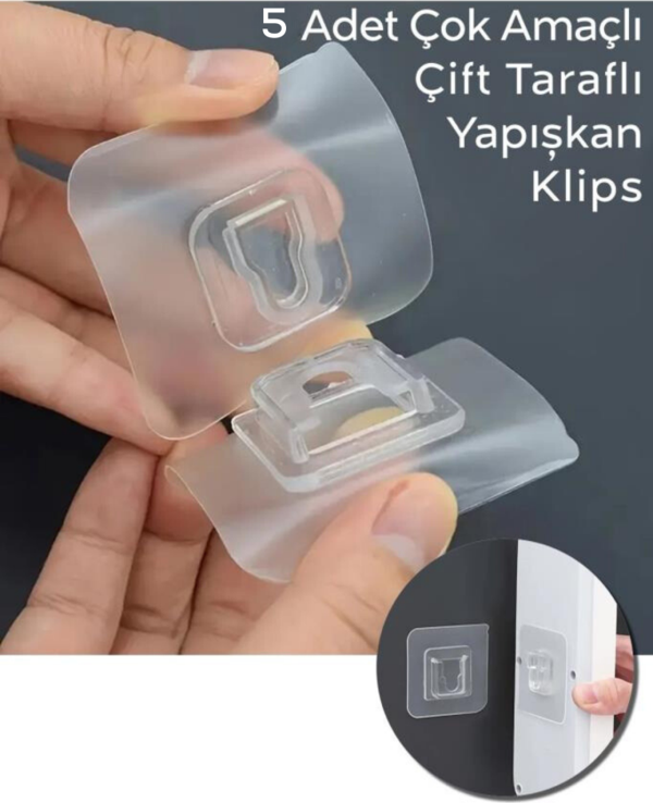 Mithra Life 5 Adet Çift Taraflı Yapışkanlı Eşya Sabitleme Askısı MIT1107 - Image 1