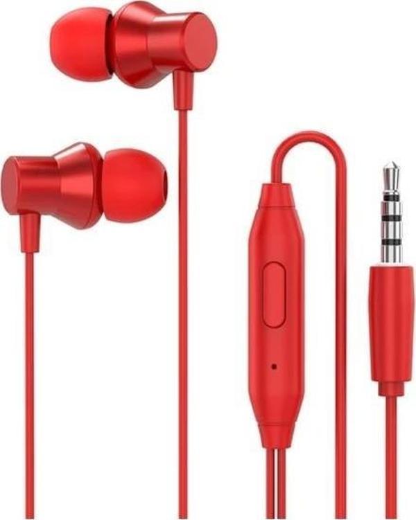 Lenovo HF130 Metal Kablolu Kulakiçi Kulaklık Kırmızı - Image 1