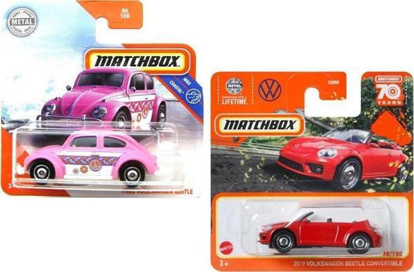 Matchbox 2 Araç Set - 1962 Volkswagen Beetle & 2019 Volkswagen Beetle Convertible (1/64) - Image 1