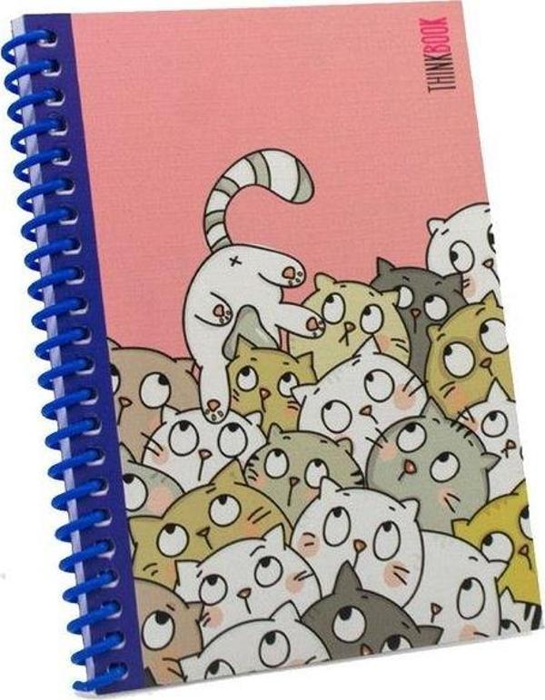Thinkbook Spoiled Cats Not Defteri Renkli Spiralli Lacivert - Image 1