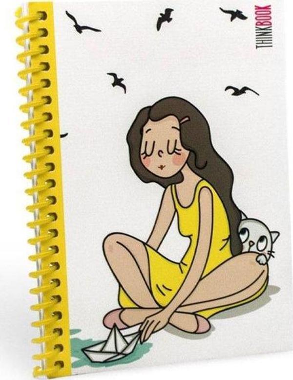 Thinkbook Paper Boat Not Defteri Renkli Spiralli Sarı - Image 1