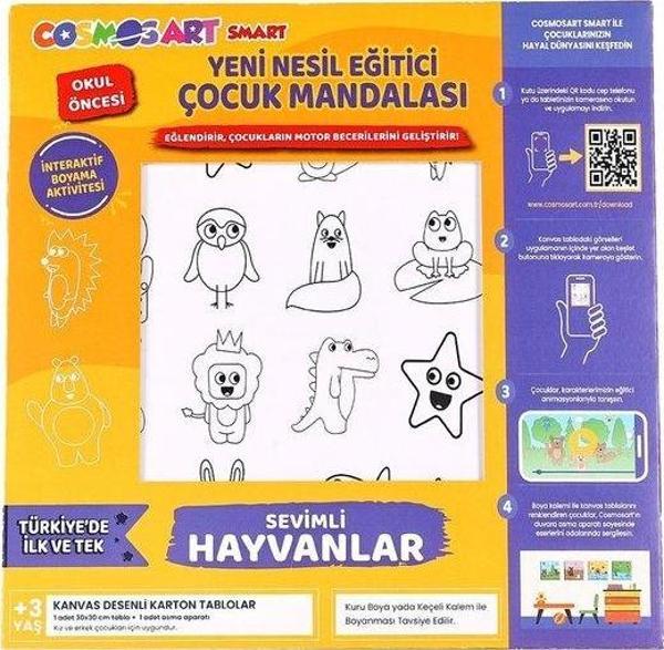 Cosmosart Smart Yeni Kutu Kalemsiz Sevimli Hayvanlar 30 x 30 - Image 1