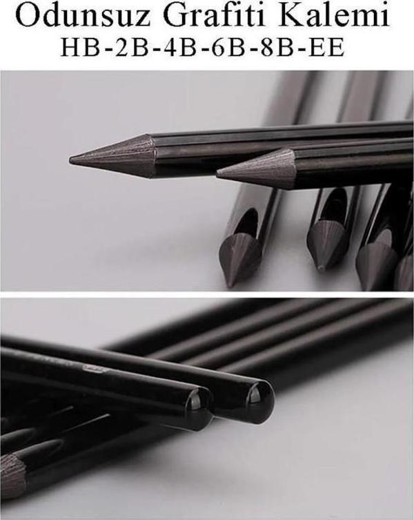 Odunsuz Kömür Kalemi 6 lı Set Sanatsal Eskiz Kalemi ve Karakalem - Image 1