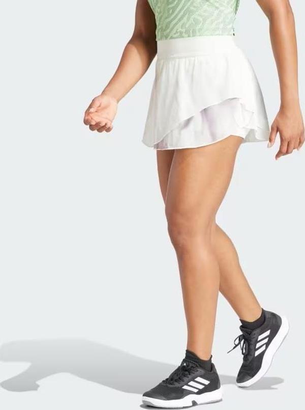 Adidas IL7363 Aeroready Pro Print Kadın Beyaz Tenis Etek - Image 1
