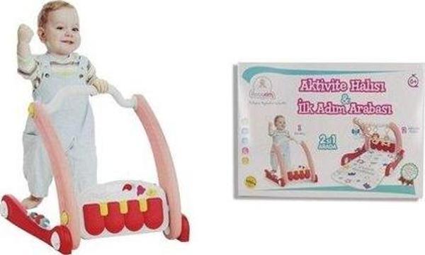 Birlik Oyuncak Aktivite Halısı & İlk Adım Arabası - Pembe HE0634 - Image 1