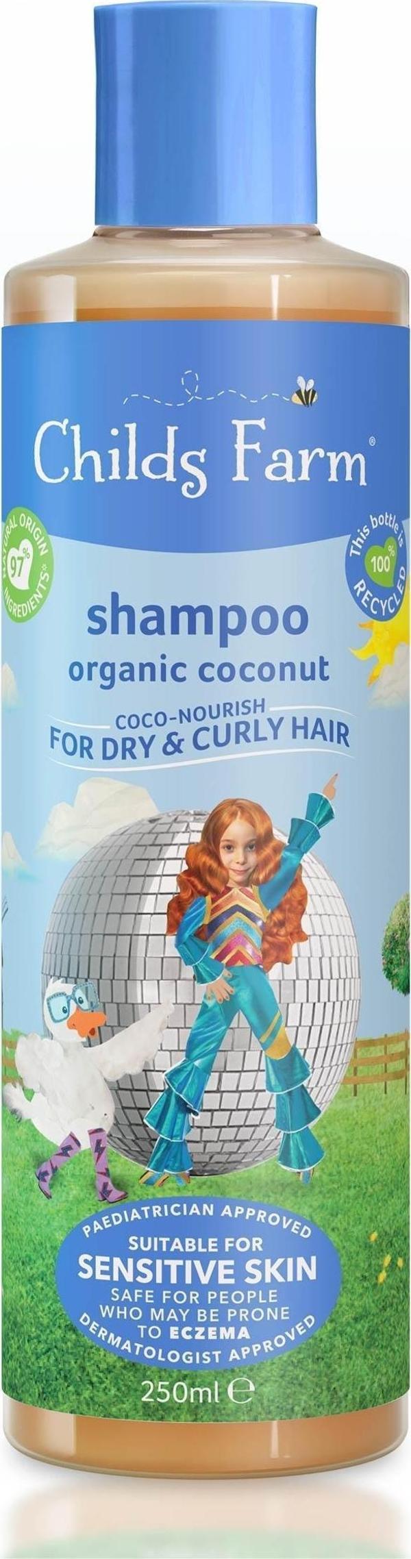 Childs Farm Kuru ve Kıvırcık Saçlar için Hindistan Cevizi Özlü Şampuan 250 ml - Image 1