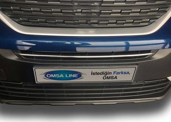 OMSA Peugeot Rifter Krom Ön Panjur Çıtası Plaka Üstü 2019 ve Sonrası - Image 1