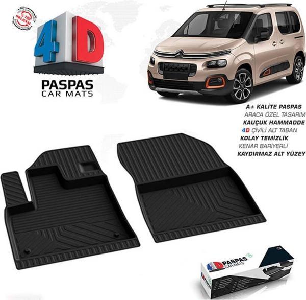 Citroen Berlingo 3 4D Havuzlu Paspas Siyah Ön 2 Parça 2019-2023 Arası - Image 1