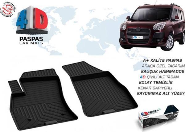 Fiat Doblo 2 4D Havuzlu Paspas Siyah Ön 2 Parça 2010-2021 Arası - Image 1