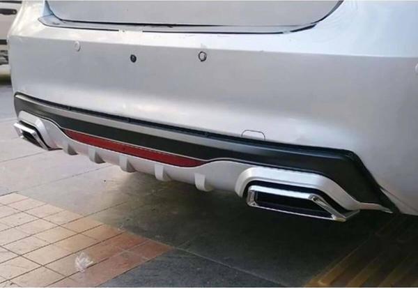 Universal Difüzör AMG Plus G 2 Krom Kare Egzos Gri-Mat Siyah ABS - Image 1