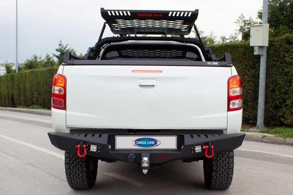 OMSA Mitsubishi L200 Dakar Çelik Arka Tampon Ledli Sensörlü 2020 ve Sonrası - Image 1