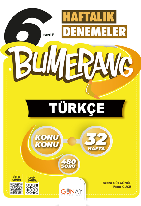 6.Sınıf Bumerang 32 Haftalık Türkçe Denemeleri - Günay Yayıncılık - Image 1