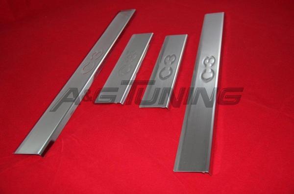 Citroen C3 Krom Kapı Eşiği Tk 2002-2009 4 Kapı Paslanmaz Çelik - Image 1