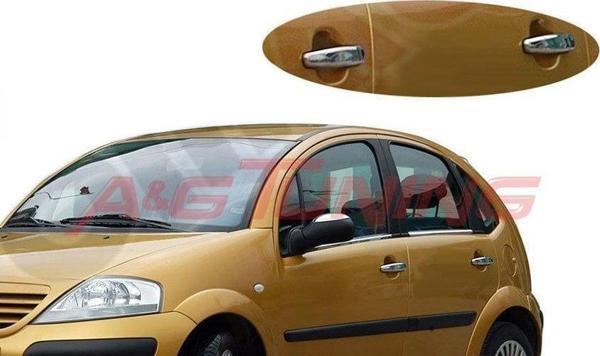 Citroen C3 Krom Kapı Kolu Tk 2002-2009 4 Kapı Paslanmaz Çelik - Image 1