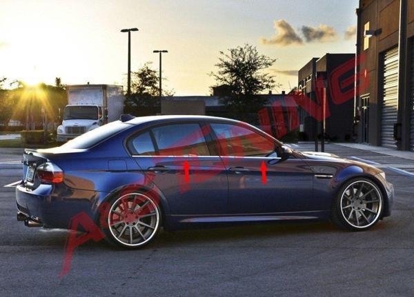 BMW E90 3 Serisi Krom Cam Çıtası 2005-2011 4Prç Paslanmaz Çelik - Image 1