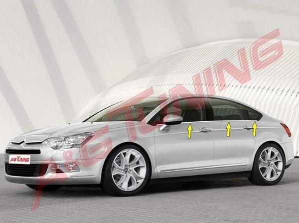 Citroen C5 Krom Cam Çıtası Tk 2008 Üzeri 6 Prç Paslanmaz Çelik - Image 1