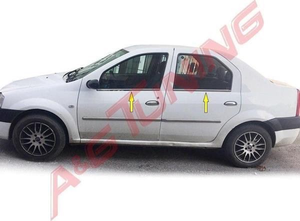 Dacia Logan Krom Cam Çıtası Tk 2005-2008 4Prç Paslanmaz Çelik - Image 1