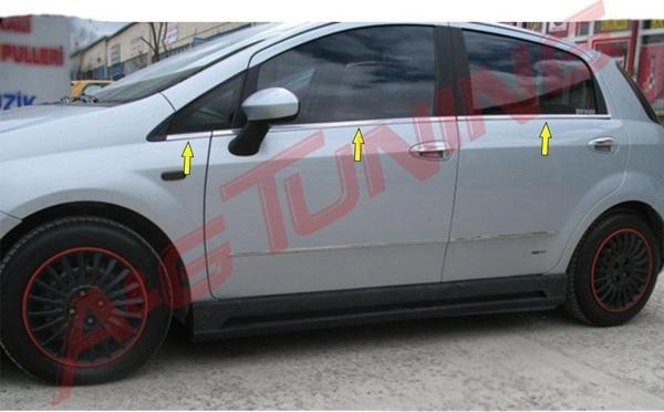 Fiat Punto Krom Cam Çıtası 2006 Üzeri 6Prç Paslanmaz Çelik - Image 1