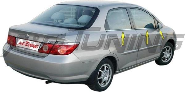 Honda City Krom Cam Çıtası 2006-2009 Arası 6 Prç. Paslanmaz Çelik - Image 1