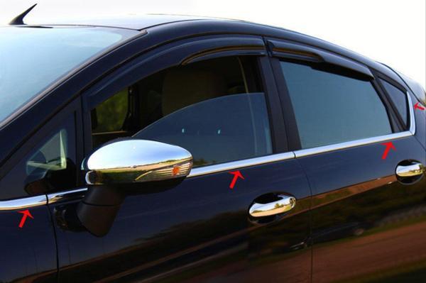 Ford Fiesta Krom Cam Çıtası Tk 2009 - 2017 8Prç Paslanmaz Çelik - Image 1