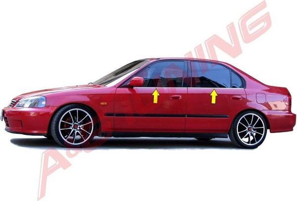 Honda Civic Krom Cam Çıtası Tk 1996-2002 4Prç Paslanmaz Çelik - Image 1