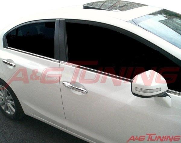 Honda Civic Krom Cam Çıtası Tk 2012-2016 4Prç Paslanmaz Çelik - Image 1