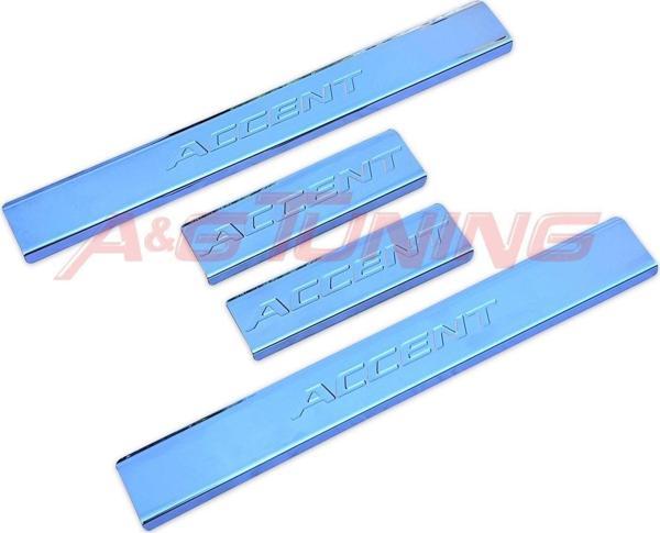 Hyundai Accent Blue Krom Kapı Eşiği Takımı 4 Prç Paslanmaz Çelik - Image 1