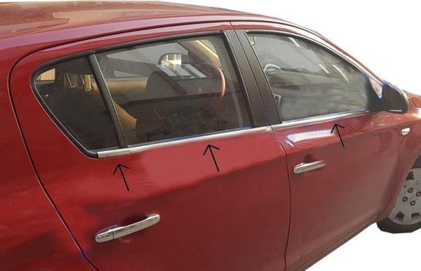 Hyundai i20 Krom Cam Çıtası 6 Parça 2008 - 2012 Paslanmaz Çelik - Image 1