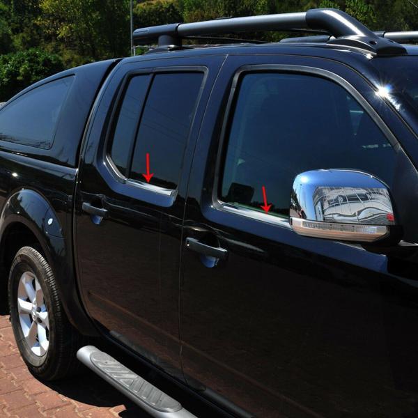 Nissan Navara Krom Cam Çıtası 2006-2015 Arası 4Prç Paslanmaz Çelik - Image 1