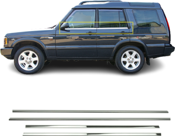 Land Rover Discovery 2 Krom Cam Çıtası 4 prç. 1998-2004 P.Çelik - Image 1