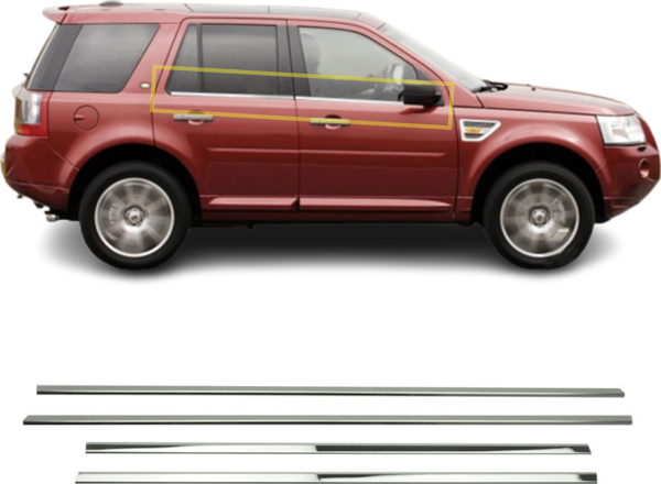 Land Rover Freelander 2 Krom Cam Çıtası 4 Prç. 2006-2014 P.Çelik - Image 1