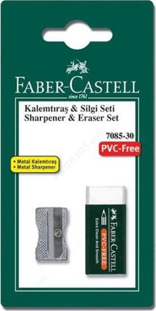 Faber-Castell Metal Kalemtıraş ve Silgi Seti - Image 1