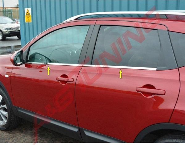 Nissan Qashqai Krom Cam Çıtası 2010-2013 4Prç Paslanmaz Çelik - Image 1
